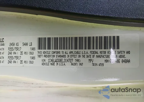 2014 Jeep Wrangler Unlimited Sport z USA, uszkodzony, nr VIN 1C4BJWDG8EL314727